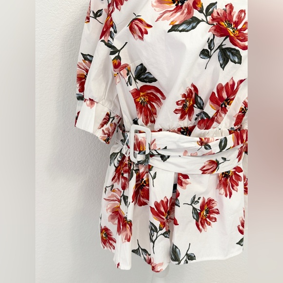 NWT Lane Bryant Floral Belted Blouse - Picture 2 of 6